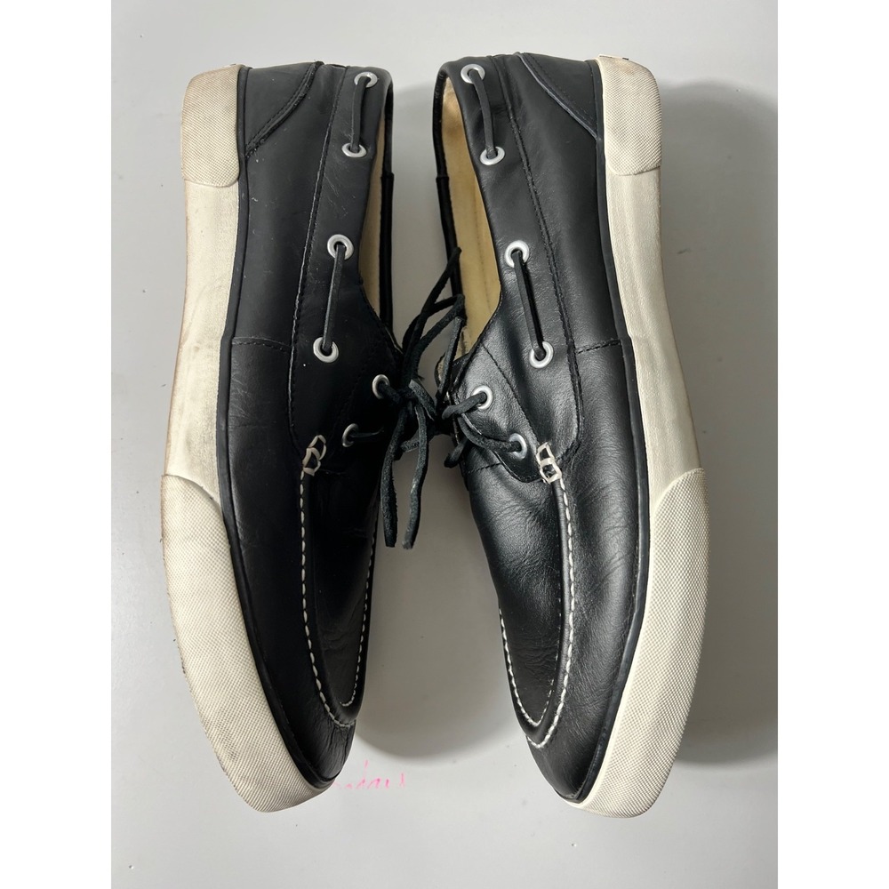 Polo Ralph Lauren Mens Size 12 D Sander Leather Casual Loafers Boat Black Shoes - Picture 6 of 13